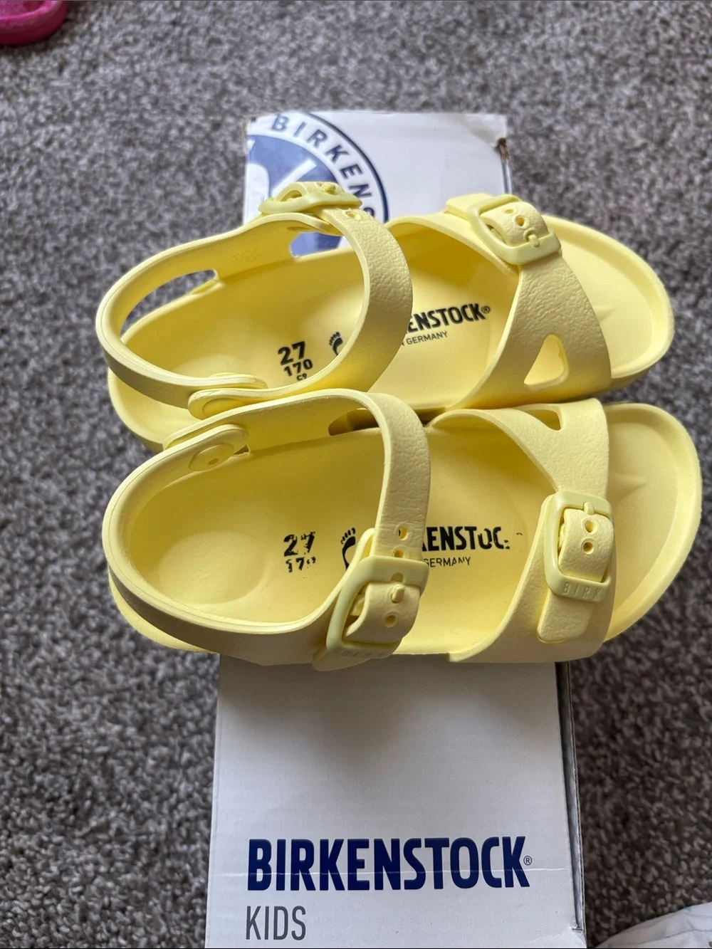 Birkenstock Kids Two-Strap EVA Sandals in Soft Yellow